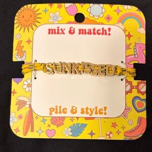 Yellow and Gray Braided Bracelet